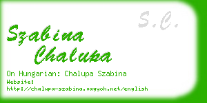 szabina chalupa business card